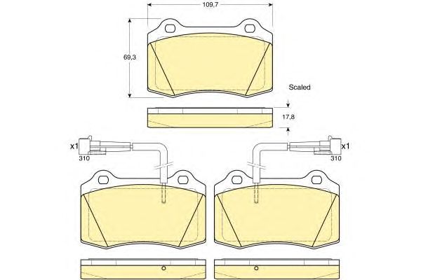 set placute frana,frana disc