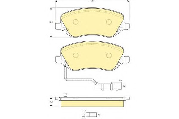 set placute frana,frana disc