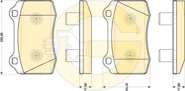 set placute frana,frana disc