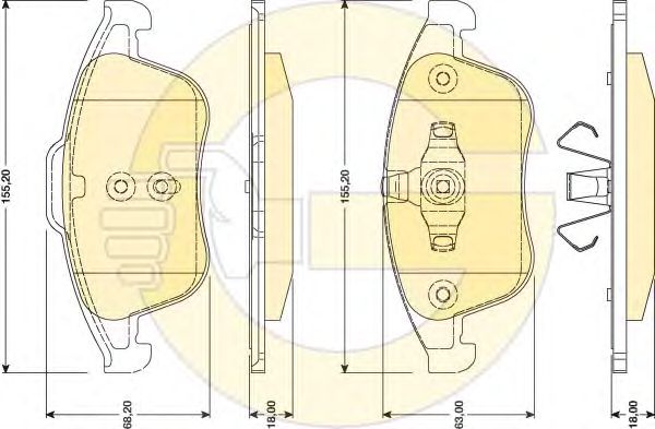 set placute frana,frana disc