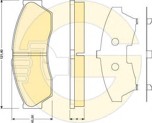 set placute frana,frana disc