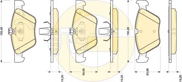 set placute frana,frana disc