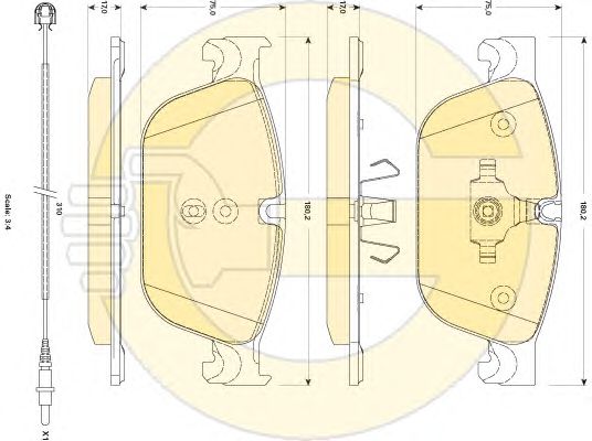 set placute frana,frana disc