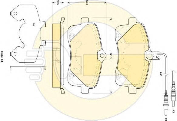 set placute frana,frana disc