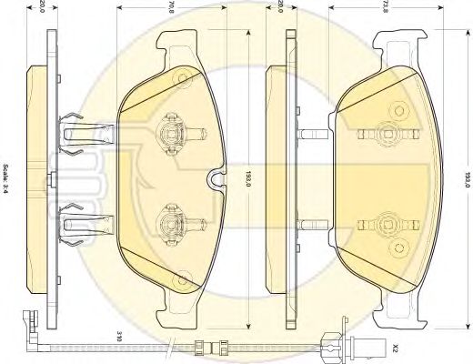 set placute frana,frana disc