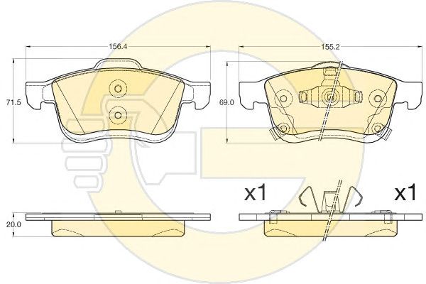 set placute frana,frana disc