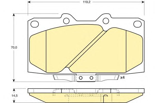 set placute frana,frana disc