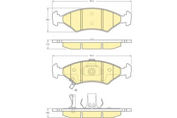 set placute frana,frana disc