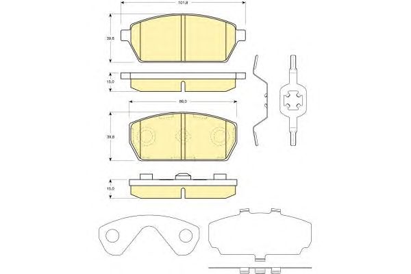 set placute frana,frana disc