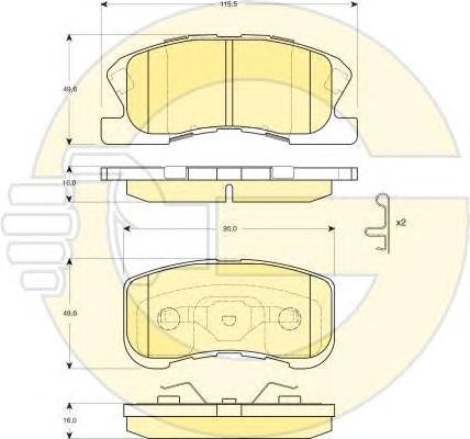 set placute frana,frana disc