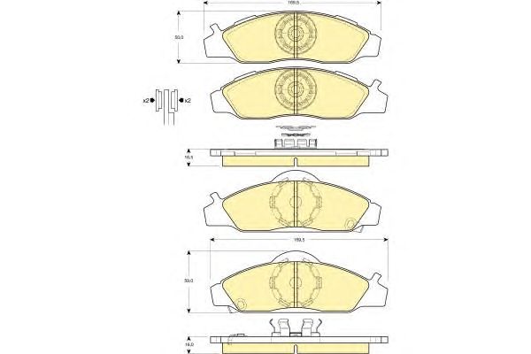 set placute frana,frana disc