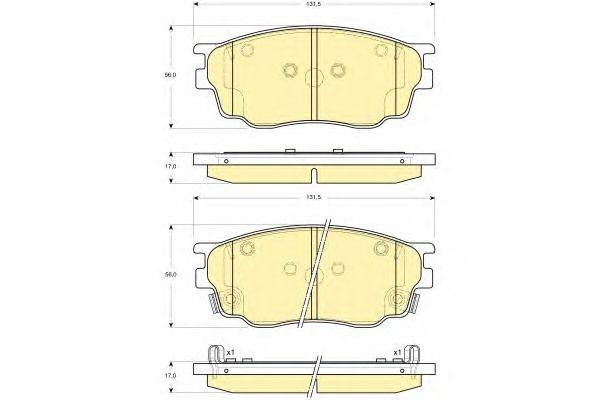 set placute frana,frana disc