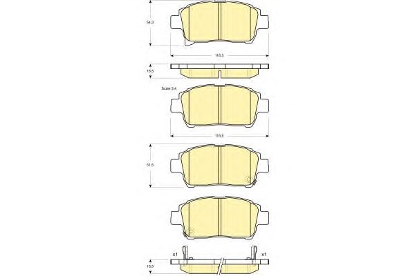 set placute frana,frana disc