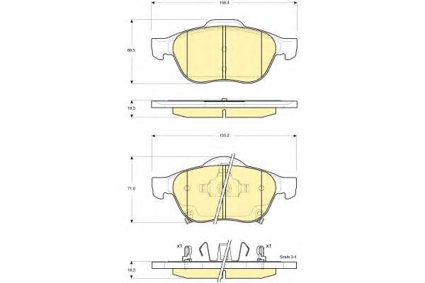 set placute frana,frana disc