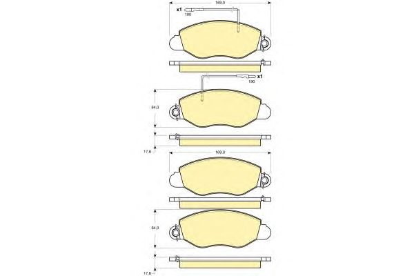 set placute frana,frana disc