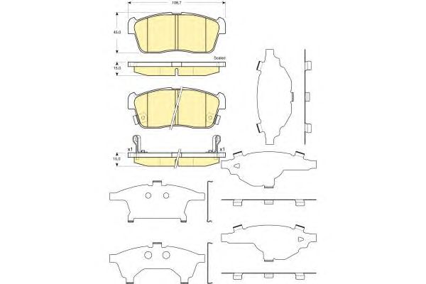 set placute frana,frana disc