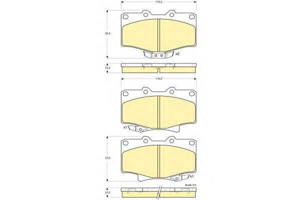 set placute frana,frana disc