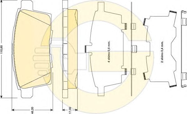 set placute frana,frana disc