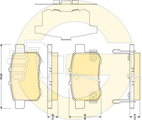 set placute frana,frana disc