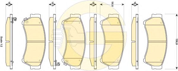 set placute frana,frana disc