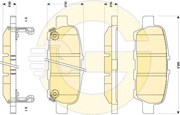 set placute frana,frana disc