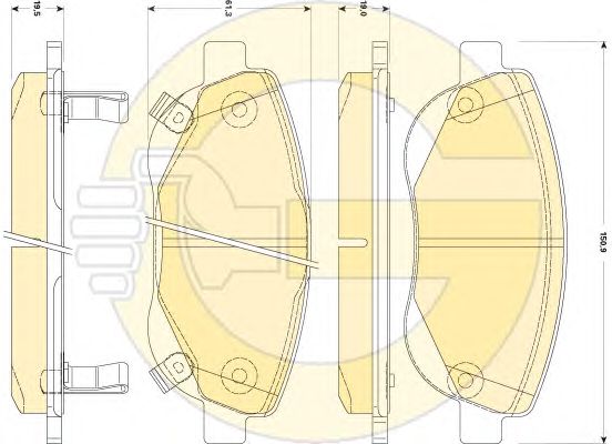 set placute frana,frana disc