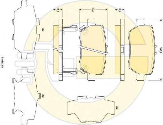 set placute frana,frana disc