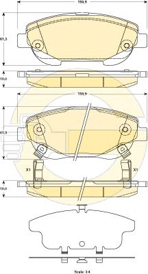 set placute frana,frana disc