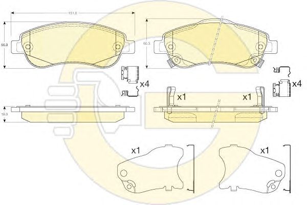 set placute frana,frana disc