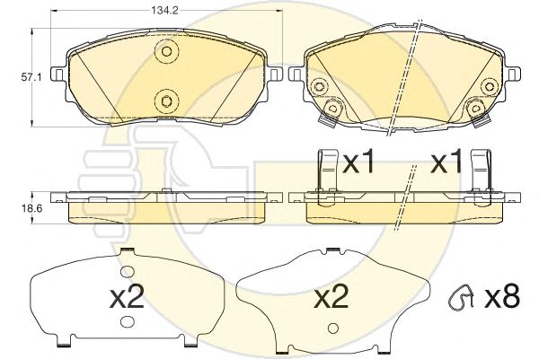 set placute frana,frana disc