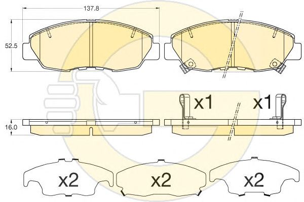 set placute frana,frana disc