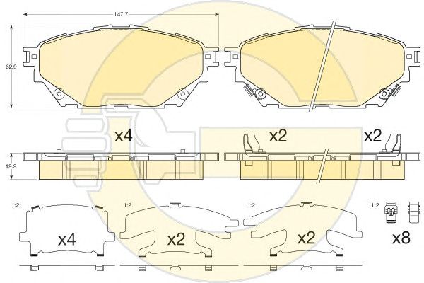 set placute frana,frana disc