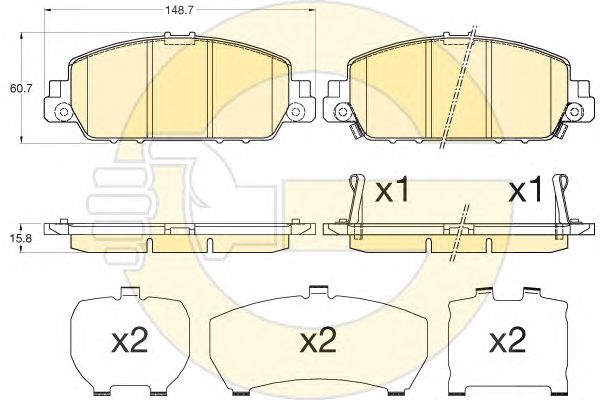 set placute frana,frana disc