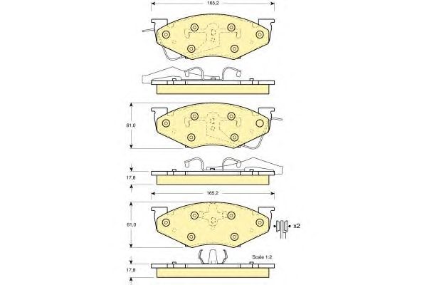 set placute frana,frana disc