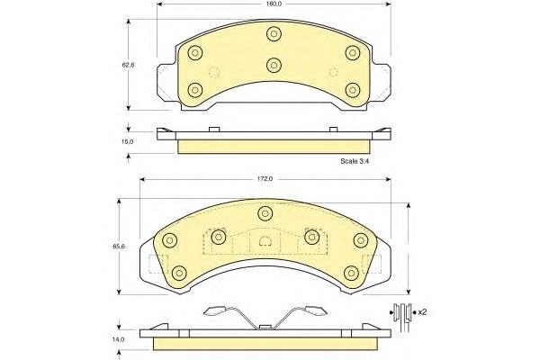 set placute frana,frana disc