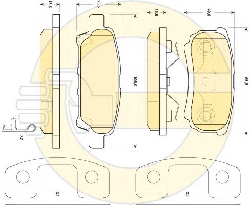 set placute frana,frana disc