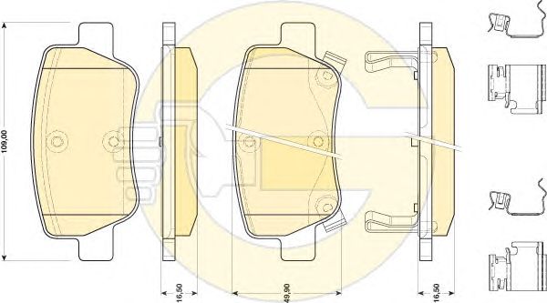 set placute frana,frana disc