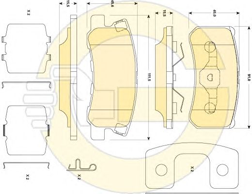 set placute frana,frana disc