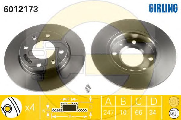 Set frana, frana disc