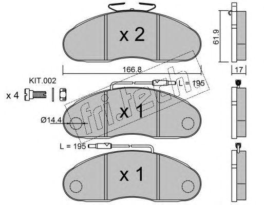 set placute frana,frana disc