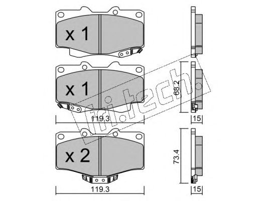 set placute frana,frana disc