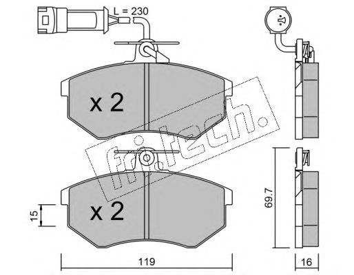 set placute frana,frana disc