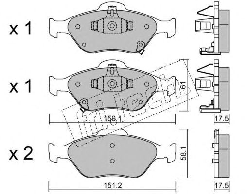 set placute frana,frana disc