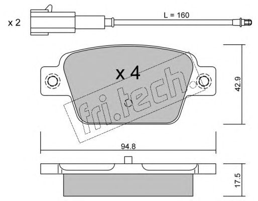 set placute frana,frana disc