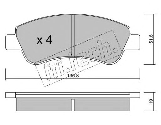 set placute frana,frana disc