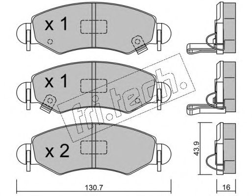 set placute frana,frana disc