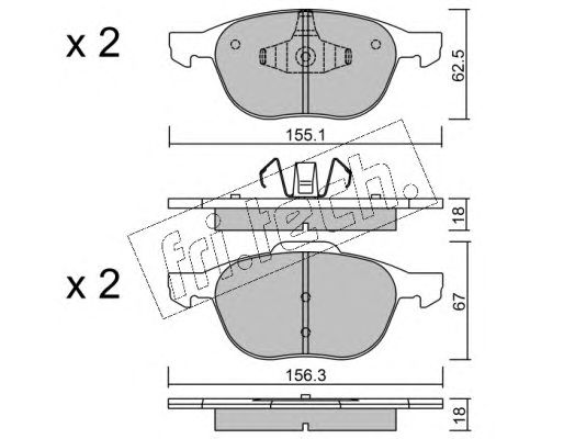 set placute frana,frana disc