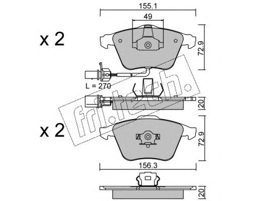 set placute frana,frana disc