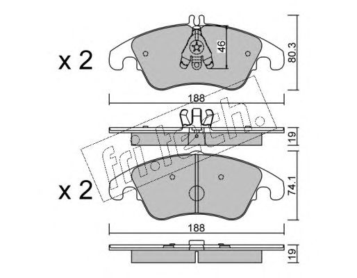 set placute frana,frana disc