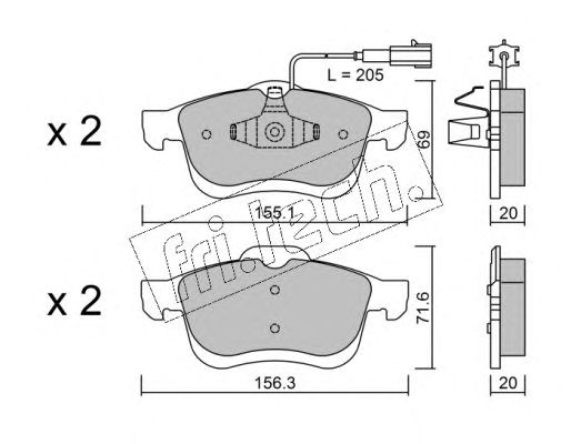 set placute frana,frana disc